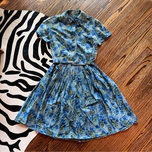 Handmade Vintage 1950s Two Piece Skirt & Top Set